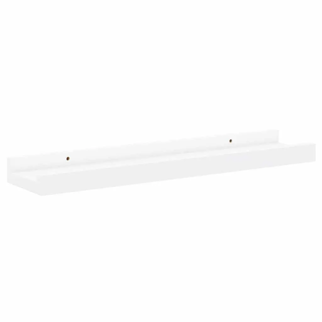 Wall-Mounted Display Shelves 40x9x3cm White Durable MDF with Protective Edge 2 Piece