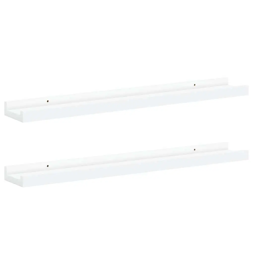 Wall Picture Frame Ledge Shelves 60 x 9 x 3 cm White Floating Display Organizer 2 pcs