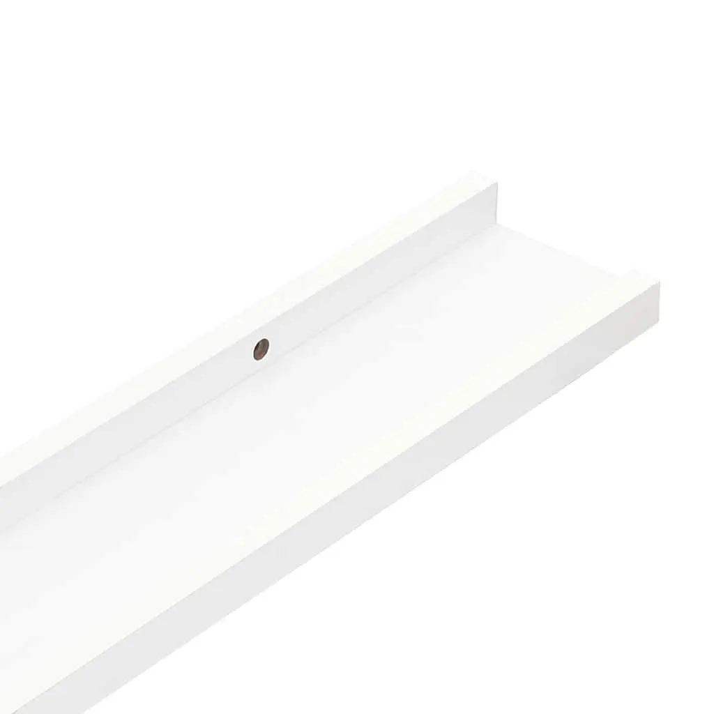 Wall Picture Frame Ledge Shelves 60 x 9 x 3 cm White Floating Display Organizer 2 pcs