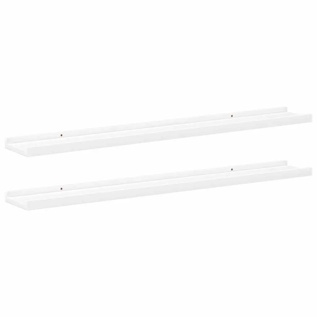 Wall Shelves Ledges 2pcs White Floating Picture Frame Display Storage Shelving