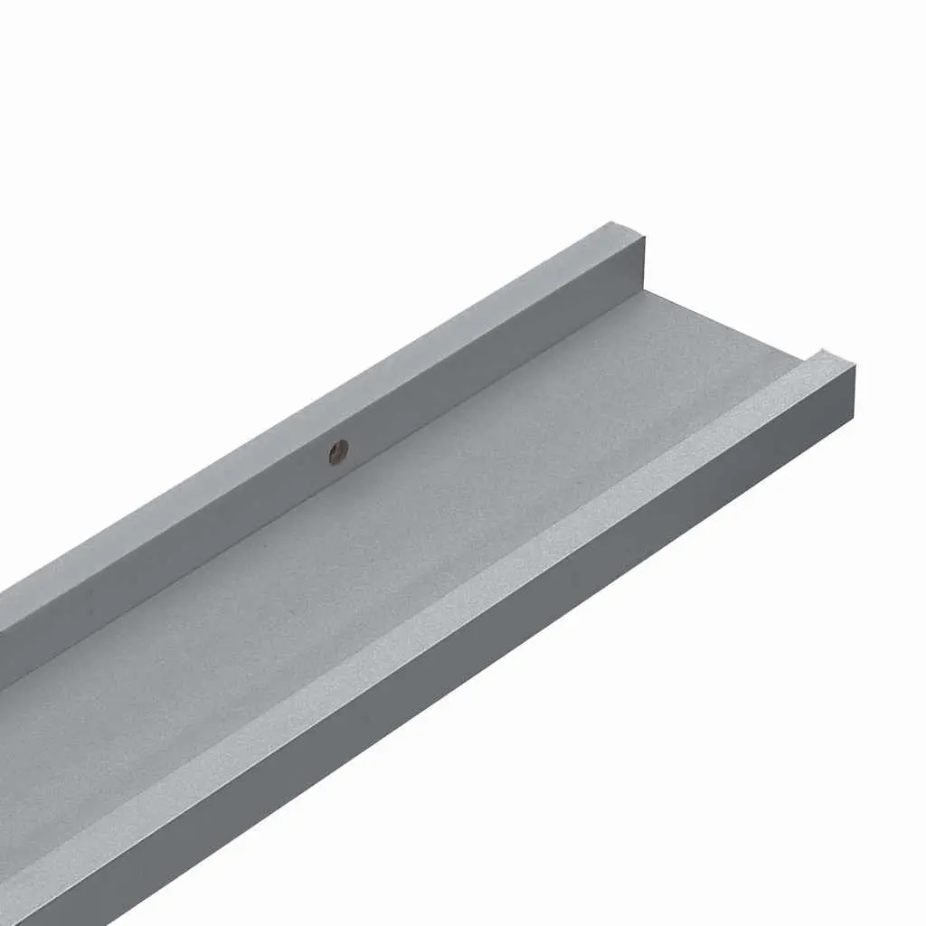 Picture Frame Ledge Shelves 60x9x3cm Wall Mounted Grey MDF 2 Piece Display Shelf