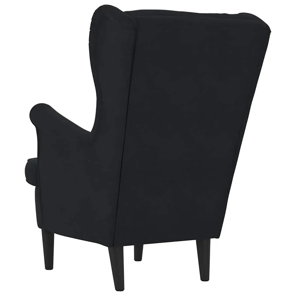 Armchair Black Velvet Upholstered Lounge Chair with Padded Backrest Seat Home