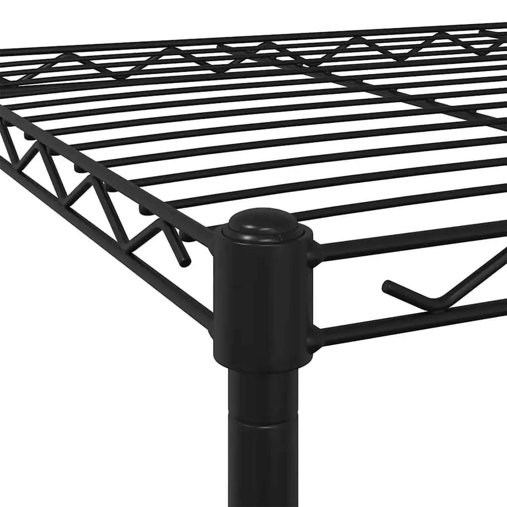 3-Tier Storage Rack 60x35x81cm Black with Wheels