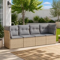 Modular 4-Piece Beige Garden Sofa Set for Your Patio
