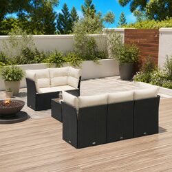 Transform Your Patio with This Black 6-Piece Sofa Set