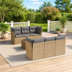Outdoor 7 Piece Garden Sofa Set: Comfort and Style