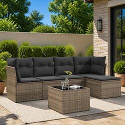 Elegant 6-Piece Outdoor Sofa Set with Cushions
