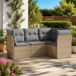 4-Piece Outdoor Lounge Set in Beige for Enhanced Spaces