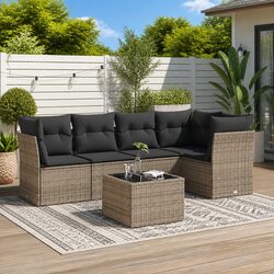 Stylish Grey 6-Piece Outdoor Sofa Set for Your Patio