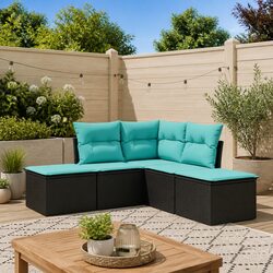 5-Piece Outdoor Garden Sofa Set with Modular Design and Storage Bags
