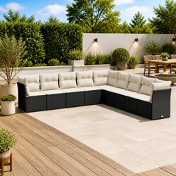 Comfortable 9 Piece Outdoor Garden Sofa Set with Storage