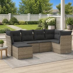 Elevate Your Outdoors with a Grey 6-Piece Sofa Set