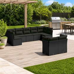 Enhance Your Patio with This 9-Piece Rattan Sofa Set