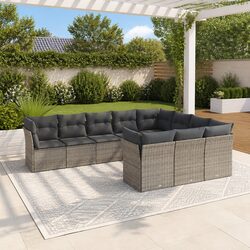 Enhance Your Patio with this 10 Piece Grey Garden Sofa Set