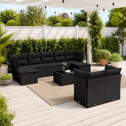 Enhance Your Outdoor Space with 10-Piece Garden Sofa Set