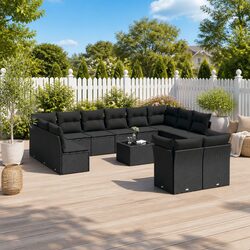 Inviting 13 Piece Outdoor Patio Sofa Set in Black