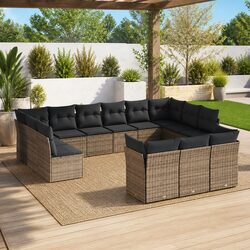 Versatile 13 Piece Outdoor Patio Furniture Set in Grey