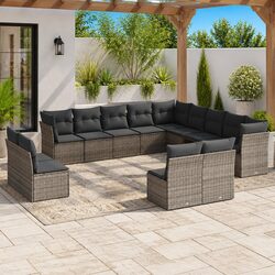 Comfortable 13 Piece Patio Sofa Set with Cushions