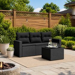 Elevate Your Outdoor Space with a Black Rattan Sofa Set