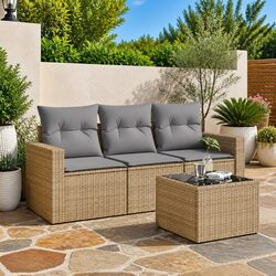 4-Piece Modular Garden Sofa Set for Relaxing Outdoors