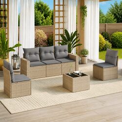Stylish Beige Garden Sofa Set for Outdoor Relaxation
