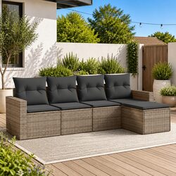 Stylish 5-Piece Garden Sofa Set with Storage