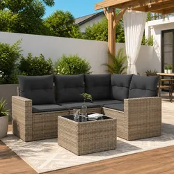 5 Piece Grey Outdoor Garden Sofa Set – Enhance Your Space
