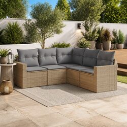5-Piece Garden Sofa Set in Beige for Relaxation