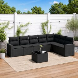 Elevate Your Outdoor Living with 8 Piece Black Sofa Set