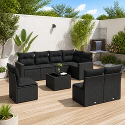 Enhance Your Outdoors with 9-Piece Garden Sofa Set