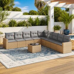 Transform Your Garden with a 10 Piece Beige Sectional Sofa