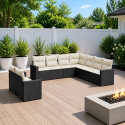 Transform Your Patio with this 9-Piece Rattan Sofa Set