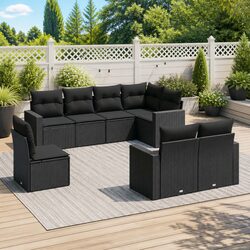 Enhance Your Outdoors with an 8 Piece Black Sectional Sofa