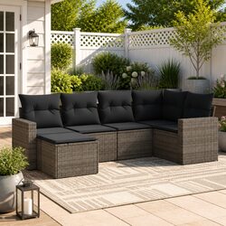 Enhance Your Outdoor Living with 6 Piece Grey Sofa Set