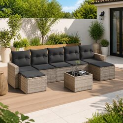 Transform Your Patio with the 8 Piece Grey Garden Sofa Set
