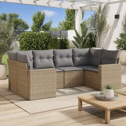 Enhance Your Outdoor Space with 6 Piece Beige Sofa Set