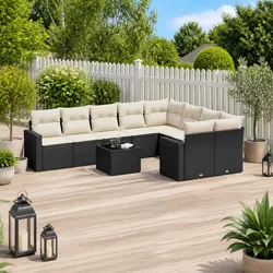 Stylish Black Modular Sofa Set – 10 Pieces for Your Patio