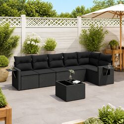 Stylish Black Outdoor 7 Piece Garden Sofa Set