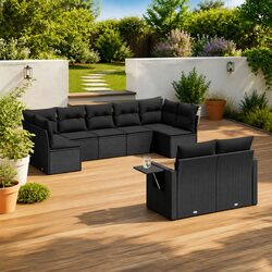 Garden Sofa Set 9 Piece Outdoor Furniture Patio Seating with Cushions Storage