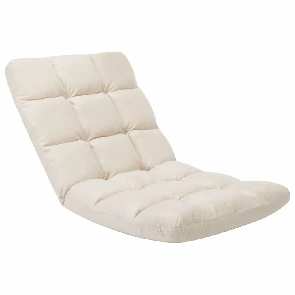 Folding Floor Chair Cream Adjustable Lightweight Durable Indoor Outdoor