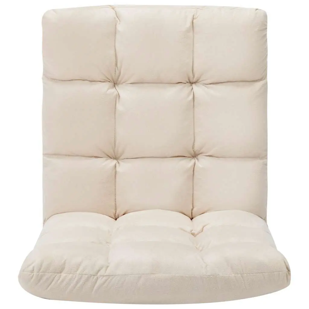 Folding Floor Chair Cream Adjustable Lightweight Durable Indoor Outdoor