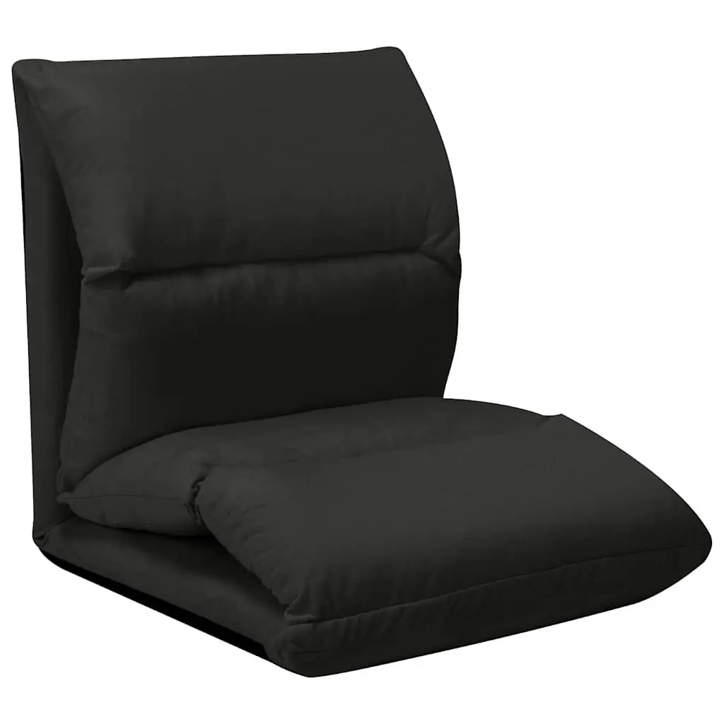 Adjustable Microfibre Folding Relaxation Chair Black Indoor Outdoor Use