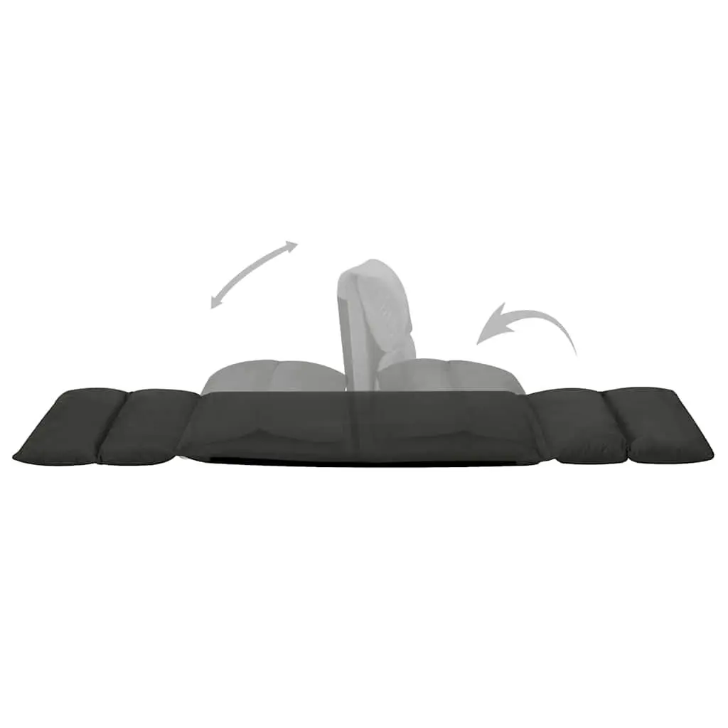 Adjustable Microfibre Folding Relaxation Chair Black Indoor Outdoor Use