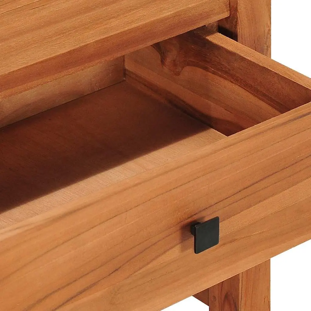 TV Cabinet 100x40x45 cm Teak Wood Storage Unit with 2 Drawers