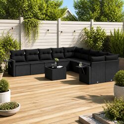 Stylish 11-Piece Outdoor Patio Sofa Set with Cushions