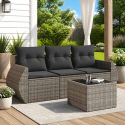 Comfortable Grey Rattan Outdoor Sofa Set for Your Patio