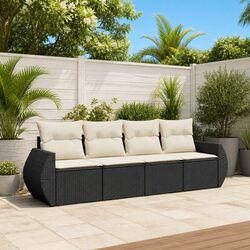 Stylish 4 Piece Black Outdoor Furniture Set for Your Space