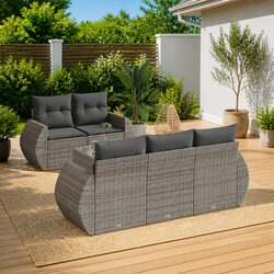 Enhance Your Outdoor Living with 6 Piece Sofa Set in Grey