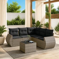 Enhance Your Outdoor Space with 6 Piece Grey Sofa Set