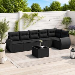 Elegant 7 Piece Modular Outdoor Sofa Set with Cushions